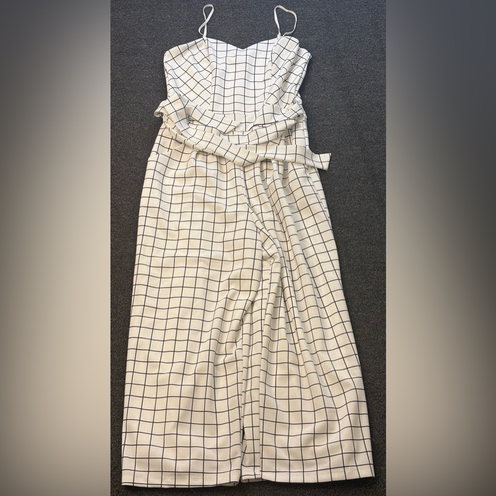 Honey and Rosie Grid Pattern Jumpsuit